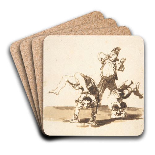 Three acrobats by Francisco de Goya Art Drink Coaster set