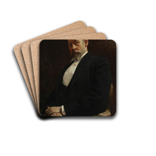 Portrait of Teodor Rygier, sculptor by Karol Miller Drink Coasters - set of 4 Portrait of Teodor Rygier, sculptor by Karol Miller Drink Coasters - set of 4