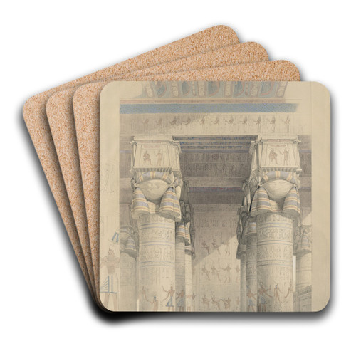 View from under the portico of the Temple of Dendera [Dandara]. by David Roberts Art Drink Coaster set