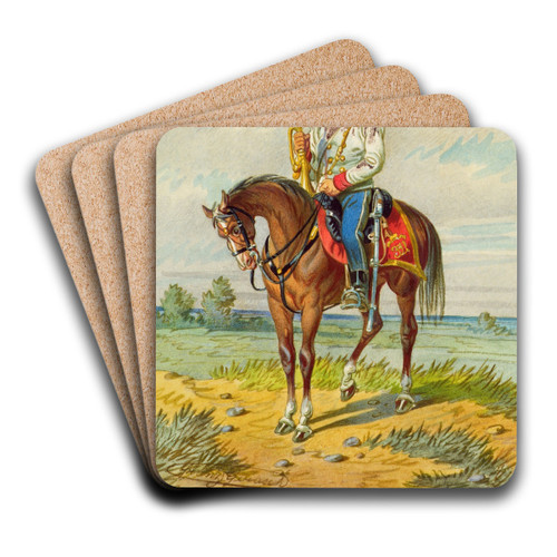 Soldat zu Pferd 7 by Franz Gerasch Art Drink Coaster set
