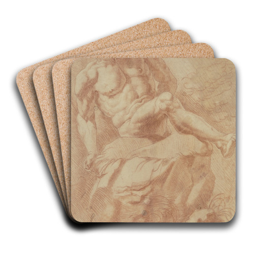 Mnnlicher Akt auf einem Felsen, nach rechts gewandt by Josef Neher Art Drink Coaster set Mnnlicher Akt auf einem Felsen, nach rechts gewandt by Josef Neher Art Drink Coaster set