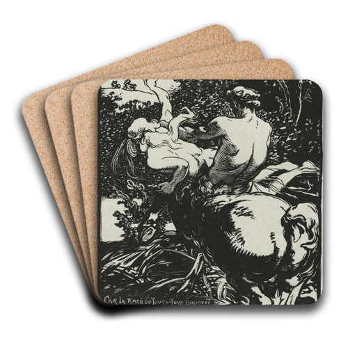 The Centaur by Auguste Louis Lepre Art Drink Coaster set
