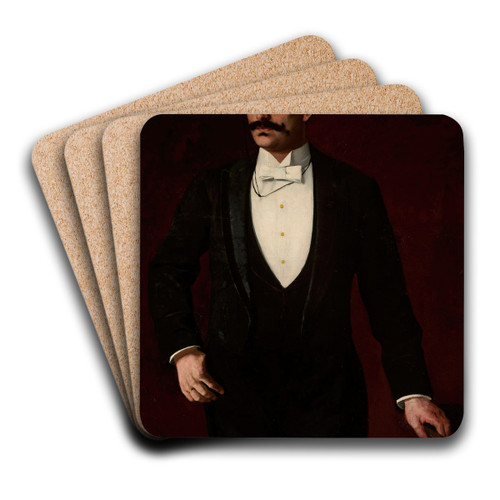 Portrait of Aleksander Rajchman by Stanisaw Lentz Art Drink Coaster set
