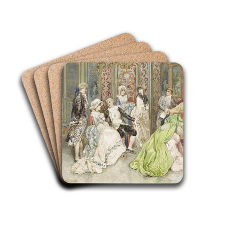 Appointment With The Dressmaker by Ettore Simonetti Drink Coasters - set of 4 Appointment With The Dressmaker by Ettore Simonetti Drink Coasters - set of 4