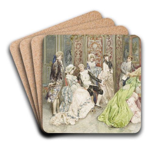 Appointment With The Dressmaker by Ettore Simonetti Art Drink Coaster set