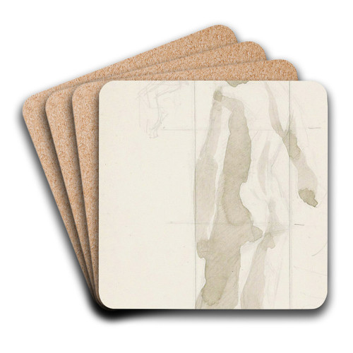 Achterzijde van een staande naakte vrouw by Reijer Stolk Art Drink Coaster set