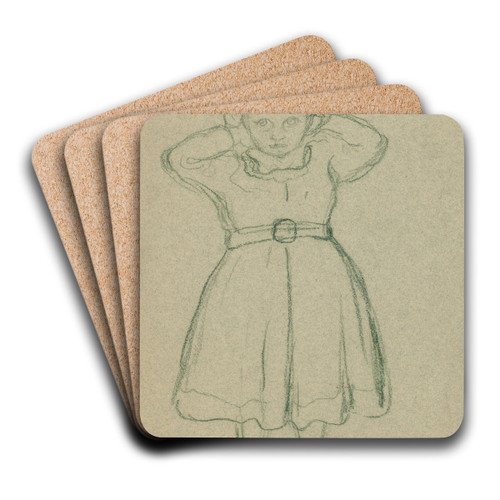Dden og barnet by Edvard Munch Art Drink Coaster set