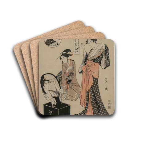 Kuronushi from the series The New Six Immortal Poets by Chbunsai Eishi Drink Coasters - set of 4
