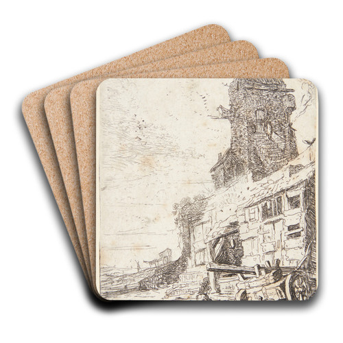 Forfaldent hus by Bartholomeus Breenbergh Art Drink Coaster set