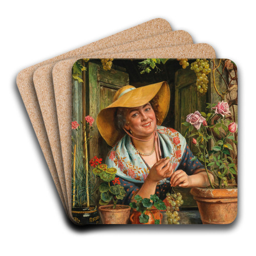 The Sweet Grapes by Aurelio Zingoni Art Drink Coaster set