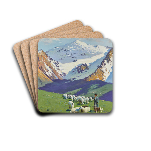 Shepherd in the Caucasus by Richard Karlovich Zommer Drink Coasters - set of 4 Shepherd in the Caucasus by Richard Karlovich Zommer Drink Coasters - set of 4