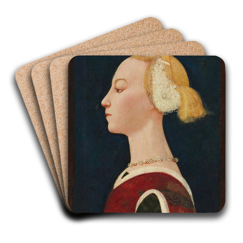 Portrait of a Woman by Master Of The Castello Nativity Art Drink Coaster set