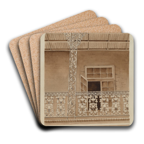 Cast Iron Balcony Rail by Ray Price Art Drink Coaster set