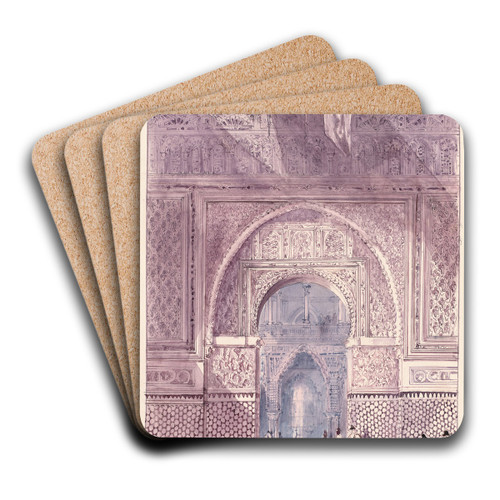 Entrance to the Hall of Ambassadors, Alcazar at Seville by Charles Hamilton Smith Art Drink Coaster set