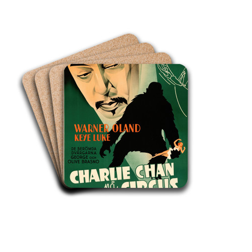 Charlie Chan at the Circus by Eric Rohman Drink Coasters - set of 4 Charlie Chan at the Circus by Eric Rohman Drink Coasters - set of 4