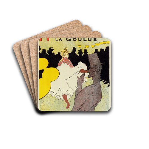 La Goulue by Henri de Toulouse-Lautrec Drink Coasters - set of 4 La Goulue by Henri de Toulouse-Lautrec Drink Coasters - set of 4