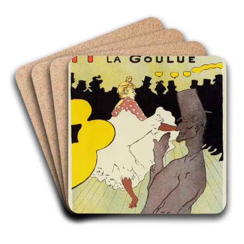 La Goulue by Henri de Toulouse-Lautrec Art Drink Coaster set La Goulue by Henri de Toulouse-Lautrec Art Drink Coaster set