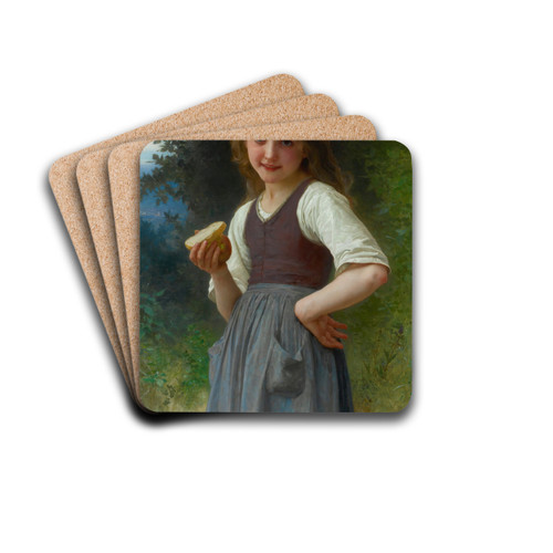 Le Goter Aux Champs by William Bouguereau Drink Coasters - set of 4