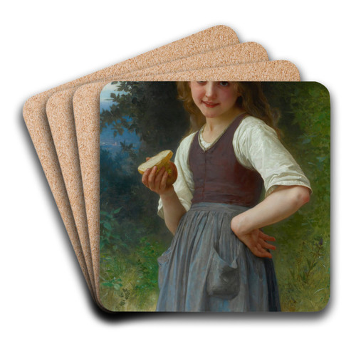 Le Goter Aux Champs by William Bouguereau Art Drink Coaster set