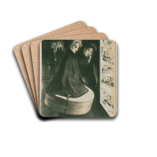 Dessin original pour les 'Matres de l'Affiche' by Thophile Alexandre Steinlen Drink Coasters - set of 4