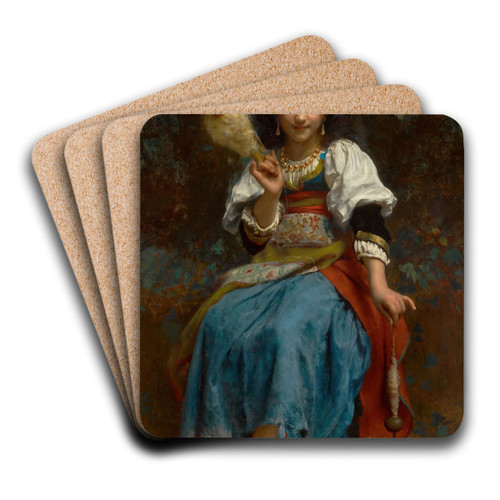The Fair Spinner by Etienne Adolphe Piot Art Drink Coaster set