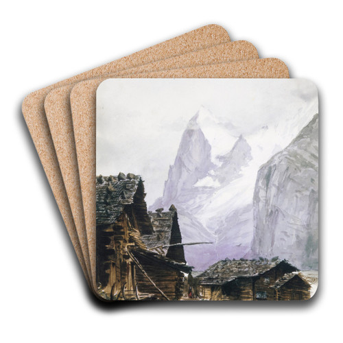 Splendid Mountain Watercolours Sketchbook - Cover 2 by John Singer Sargent Art Drink Coaster set