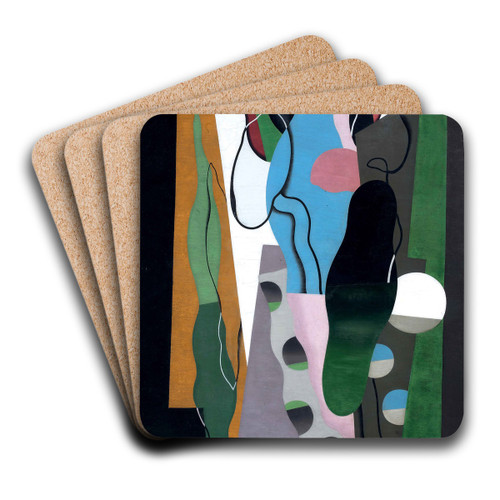 Les Tulipes (The Tulips) by Georges Valmier Art Drink Coaster set Les Tulipes (The Tulips) by Georges Valmier Art Drink Coaster set
