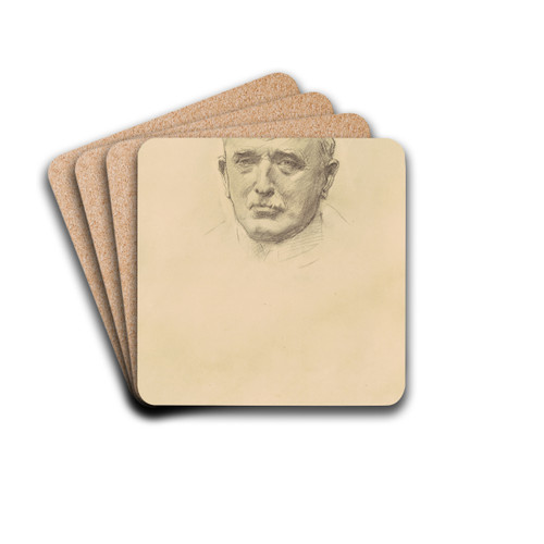 Study of Field Marshal John French for 'General Officers of World War I' by John Singer Sargent Drink Coasters - set of 4