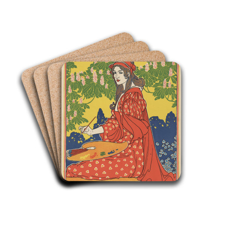 The Quartier Latin. A magazine devoted to the arts by Louis Rhead Drink Coasters - set of 4