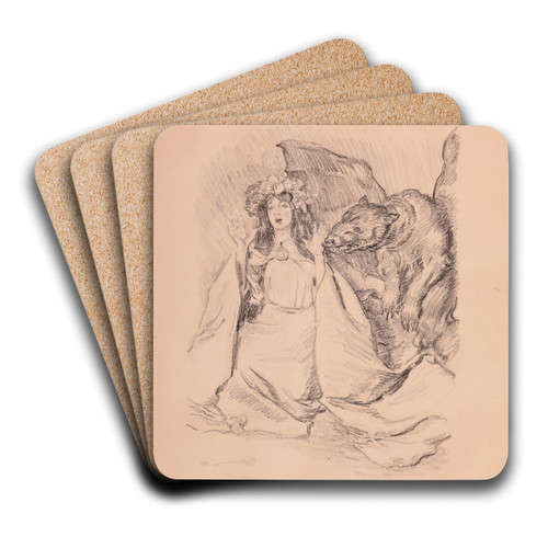 The scared princess by Jzef Mehoffer Art Drink Coaster set