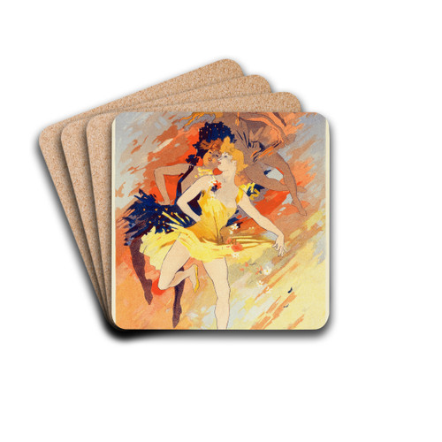 La Danse by Jules Chret Drink Coasters - set of 4