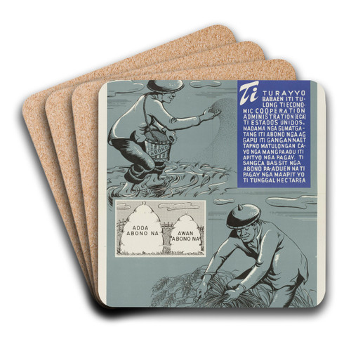 ECA - Fertilizer Poster by U.S. Information Agency Art Drink Coaster set