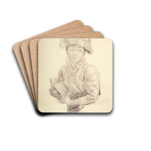 Etude pour 'Le goter'; Portrait de Louise Quivoron, soeur de l'artiste by Marie Bracquemond Drink Coasters - set of 4