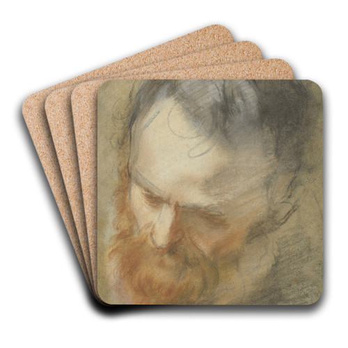 Head of a Bearded Man by Federico Barocci Art Drink Coaster set