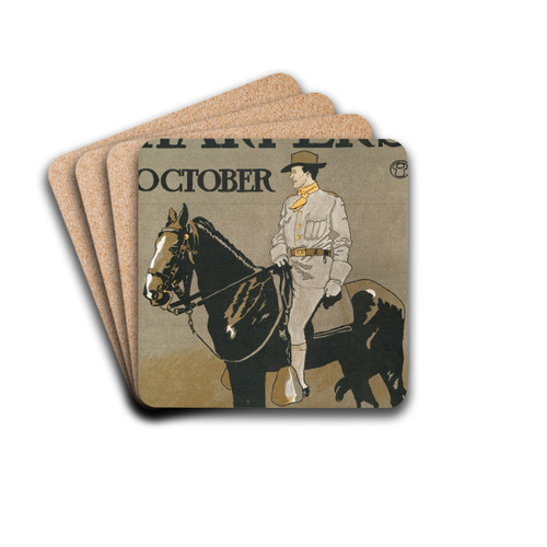 Harper's October by Edward Penfield Drink Coasters - set of 4 Harper's October by Edward Penfield Drink Coasters - set of 4