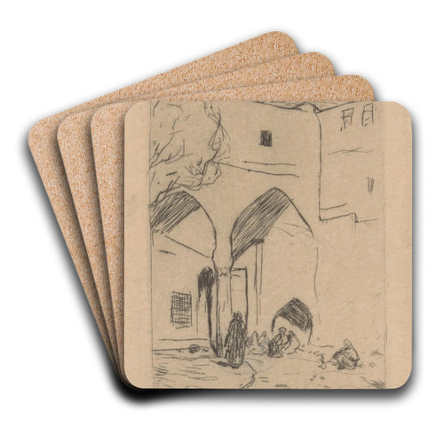 Binnenplaats van een moskee in Scutari by Marius Bauer Art Drink Coaster set