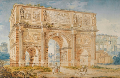 The Arch Of Constantine And Part Of The Colosseum (1810) by Franz Kaisermann Art Print Download