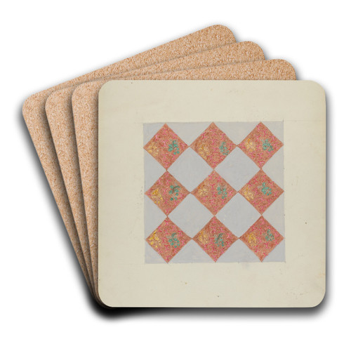 Patchwork Square by Mabel Ritter Art Drink Coaster set Patchwork Square by Mabel Ritter Art Drink Coaster set