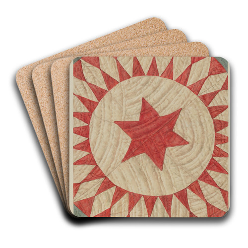 Star & Ring Quilt by Manuel G. Runyan Art Drink Coaster set Star & Ring Quilt by Manuel G. Runyan Art Drink Coaster set