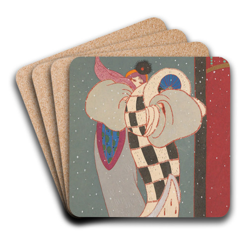 La Neige by Charles Martin Art Drink Coaster set
