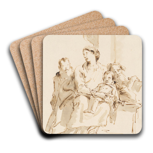The Holy Family with Saint John by Giovanni Battista Tiepolo Art Drink Coaster set