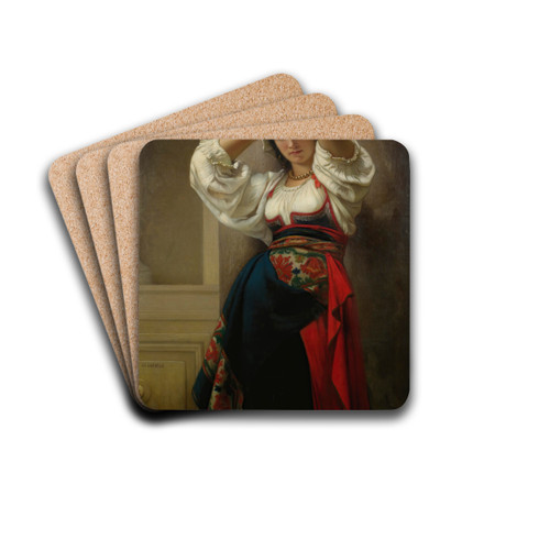 L'Italienne by Charles Landelle Drink Coasters - set of 4