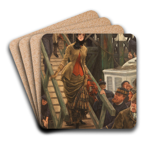 Embarkation at Calais by James Tissot Art Drink Coaster set