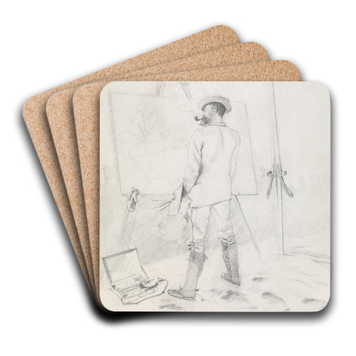 Edvard Diriks by Christian Krohg Art Drink Coaster set