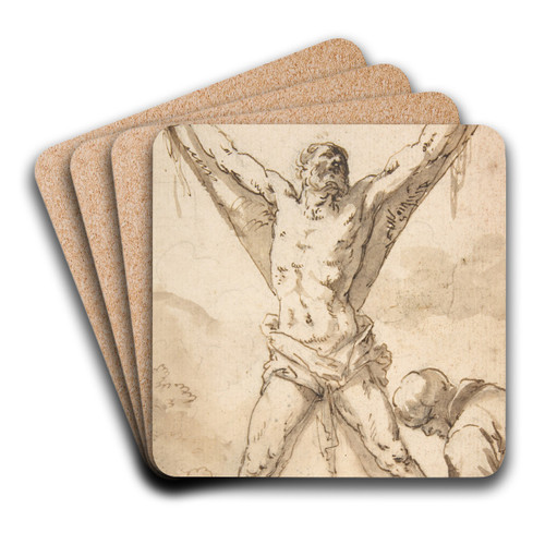Martyrdom of St. Andrew 161573 by Salvator Rosa Art Drink Coaster set