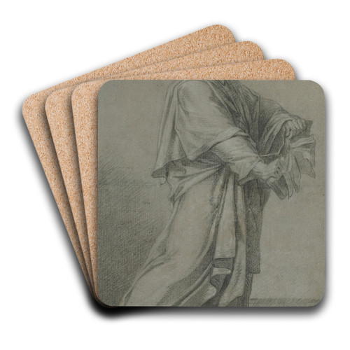 Man Destroying Book by Eustache Le Sueur Art Drink Coaster set