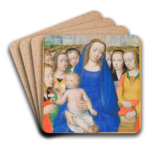 Virgin and Child with Female Saints by Gerard David Art Drink Coaster set
