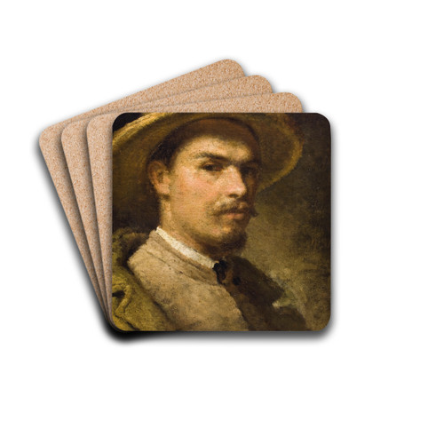 Self-Portrait by Hipolit Lipiski Drink Coasters - set of 4