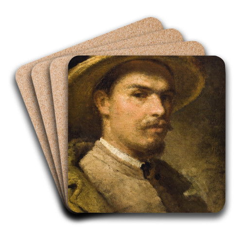 Self-Portrait by Hipolit Lipiski Art Drink Coaster set