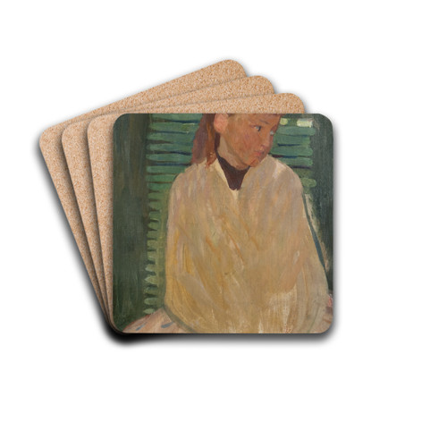 Girl on a Garden Seat by Richard Bergh Drink Coasters - set of 4